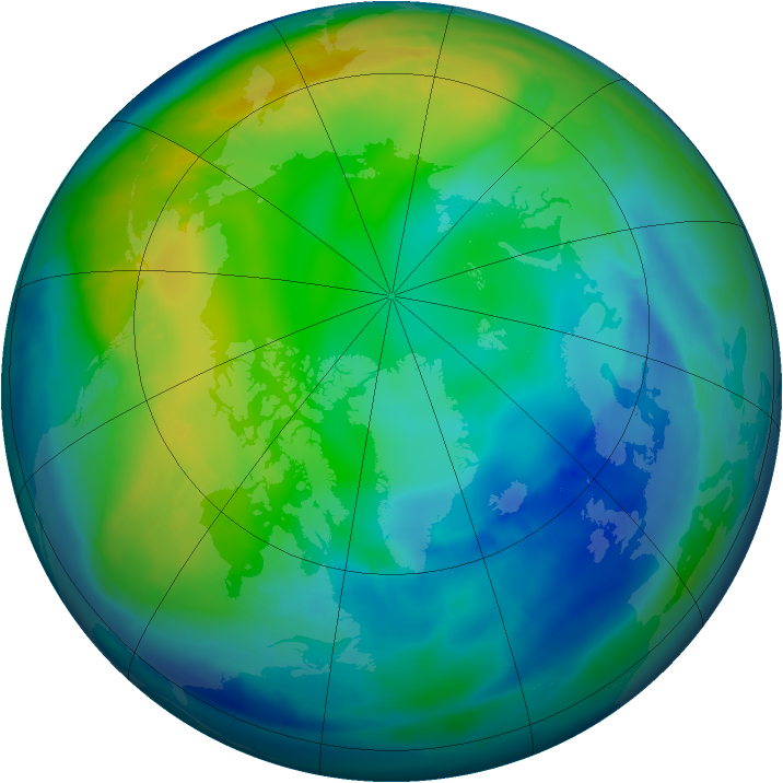 Arctic ozone map for 14 November 2008